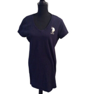 USPA Navy Blue Tee Sneaker Dress Size XL V Neck